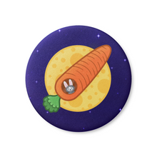 Load image into Gallery viewer, Astronaut Bunny in a Carrot Rocket | Pinback Badge Button