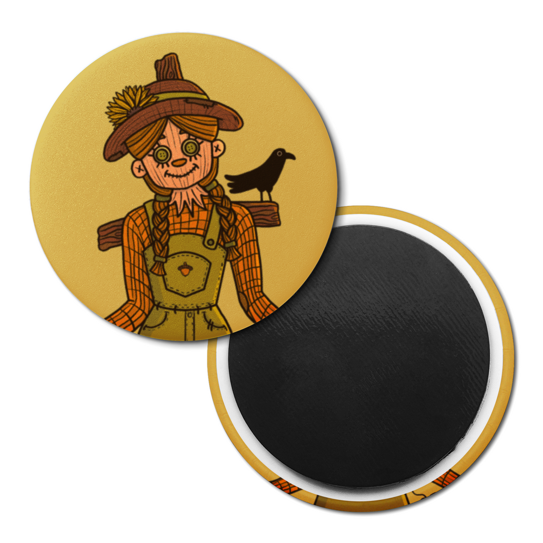 Autumnal Scarecrow Girl | Decorative Magnet