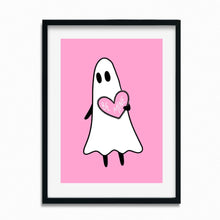 Laden Sie das Bild in den Galerie-Viewer, "Be Mine" Valentine's Day Ghost | Art Print - Scaredy Cat Studio