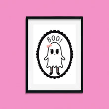 Laden Sie das Bild in den Galerie-Viewer, Boo! Cute Ghost Girl | Art Print - Scaredy Cat Studio
