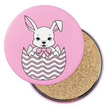 Load image into Gallery viewer, Bunny in Easter Egg | Round Beverage Coaster
