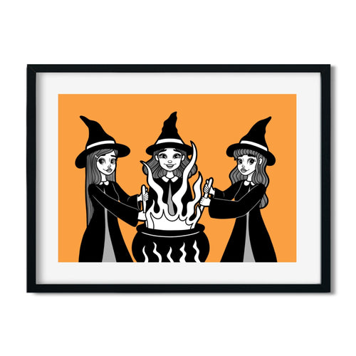 Potion-Brewing Witch Trio | Classic Monsters | Art Print - Scaredy Cat Studio