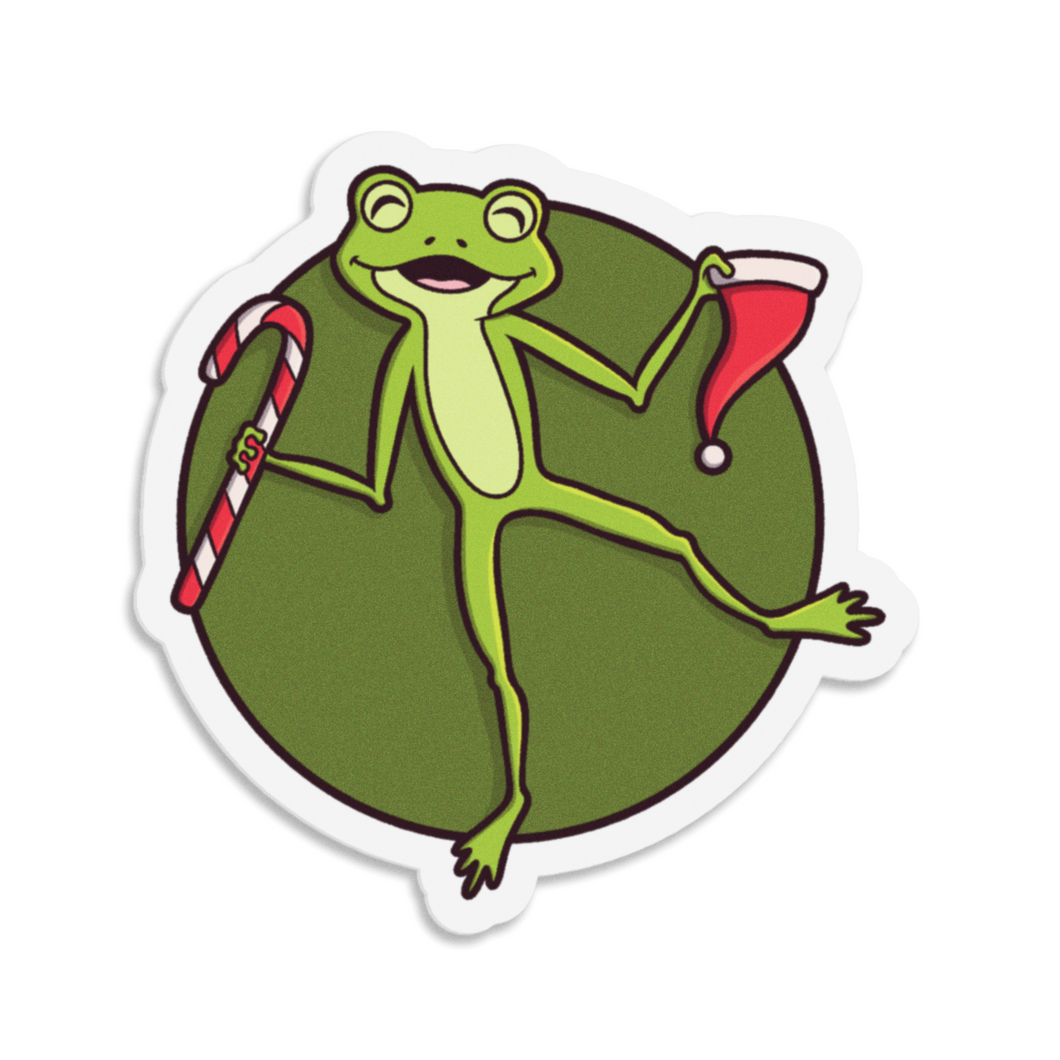 Christmas Frog | 3-inch Waterproof Sticker