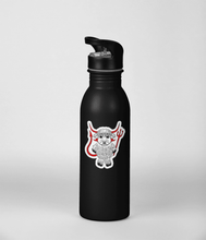 Load image into Gallery viewer, Highland Cow in a Devil Costume | 3-inch Waterproof Sticker - Scaredy Cat Studio