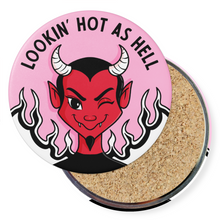 Load image into Gallery viewer, "Lookin' Hot as Hell" Devil | Round Beverage Coaster