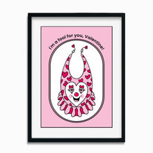 Laden Sie das Bild in den Galerie-Viewer, "Fool For You" Valentine's Day Clown | Art Print - Scaredy Cat Studio