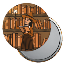 Load image into Gallery viewer, Spell-Casting Witch | Haunted Library | Pocket Mirror
