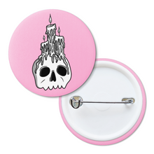 Load image into Gallery viewer, Skull &amp; Candles | Pinback Badge Button
