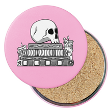Load image into Gallery viewer, Skull & Spellbooks | Round Beverage Coaster