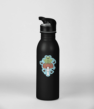 Laden Sie das Bild in den Galerie-Viewer, Cheerful Frog with Brown Mushrooms and Butterflies | Mushroom Pals | 3-inch Waterproof Sticker - Scaredy Cat Studio