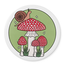 Load image into Gallery viewer, Snail with Fly Agaric Mushrooms | Mushroom Pals | Pocket Mirror
