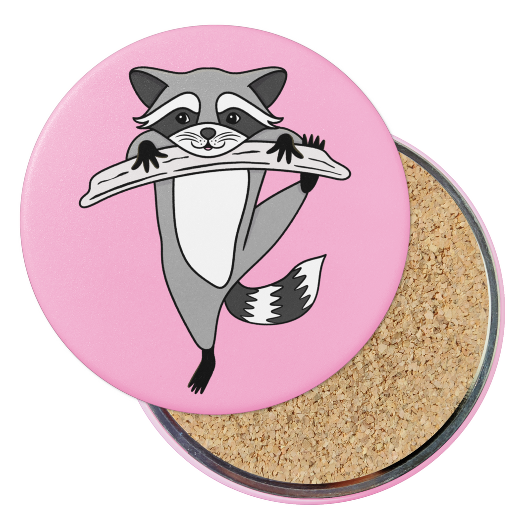 Raccoon | Nocturnal Creatures | Round Beverage Coaster