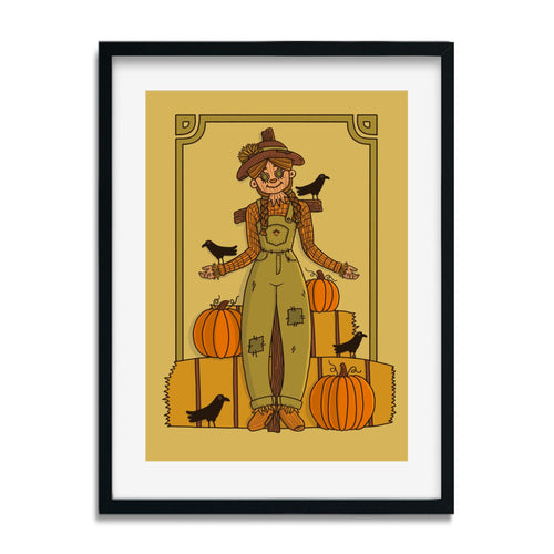 Autumnal Scarecrow Girl | Art Print - Scaredy Cat Studio