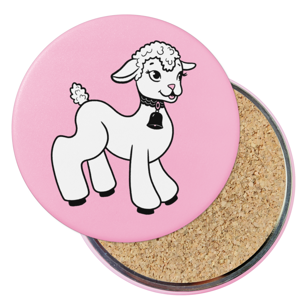 Spring Lamb | Round Beverage Coaster