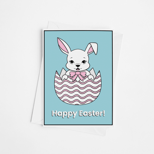Bunny in Easter Egg | A6 Easter Greeting Card with Envelope - Scaredy Cat Studio
