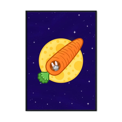 Astronaut Bunny in Carrot Rocket | A2 Poster - Scaredy Cat Studio