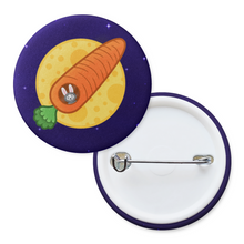 Load image into Gallery viewer, Astronaut Bunny in a Carrot Rocket | Pinback Badge Button
