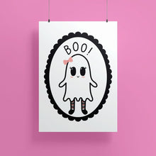 Laden Sie das Bild in den Galerie-Viewer, Boo! Cute Ghost Girl | Art Print - Scaredy Cat Studio
