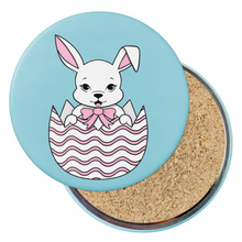 Load image into Gallery viewer, Bunny in Easter Egg | Round Beverage Coaster
