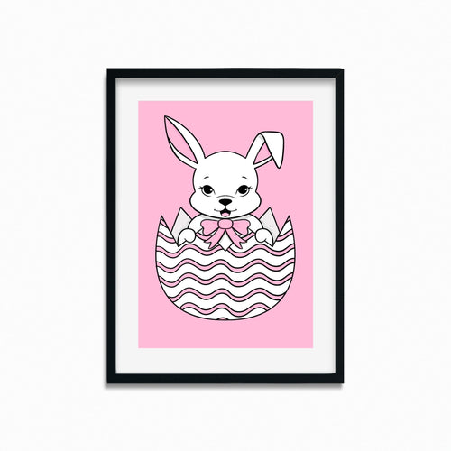 Bunny in Easter Egg | Art Print - Scaredy Cat Studio