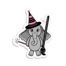 Load image into Gallery viewer, Elephant in a Witch Costume | 3-inch Waterproof Sticker
