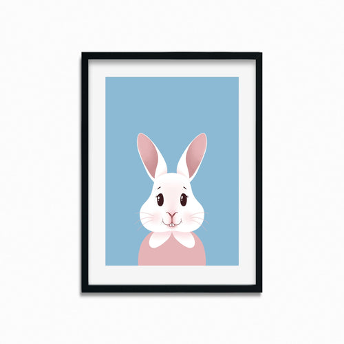Happy Bunny Portrait | Art Print - Scaredy Cat Studio