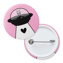 Load image into Gallery viewer, &quot;Heart Invader&quot; Valentine&#39;s Day Alien | Pinback Badge Button
