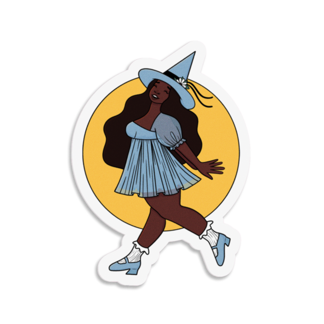 Joyful Spring Witch | 3-inch Waterproof Sticker