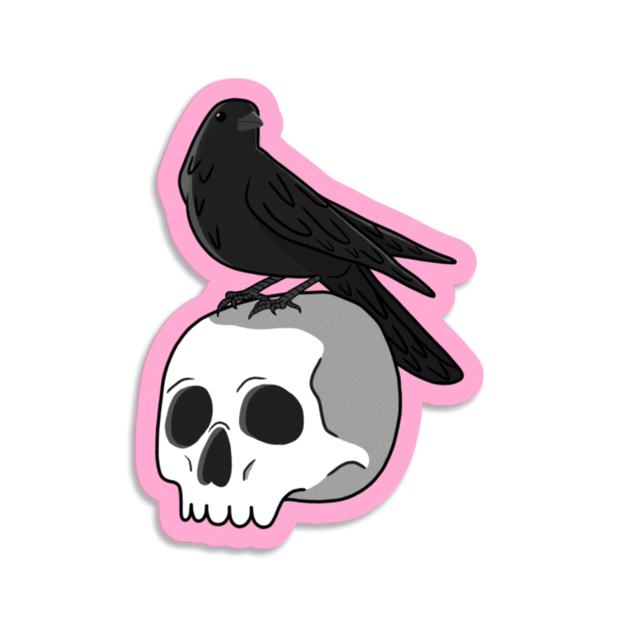 Skull & Raven | 3-inch Waterproof Sticker – Scaredy Cat Studio