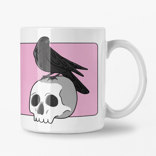 Skull & Raven | Ceramic Mug - Scaredy Cat Studio
