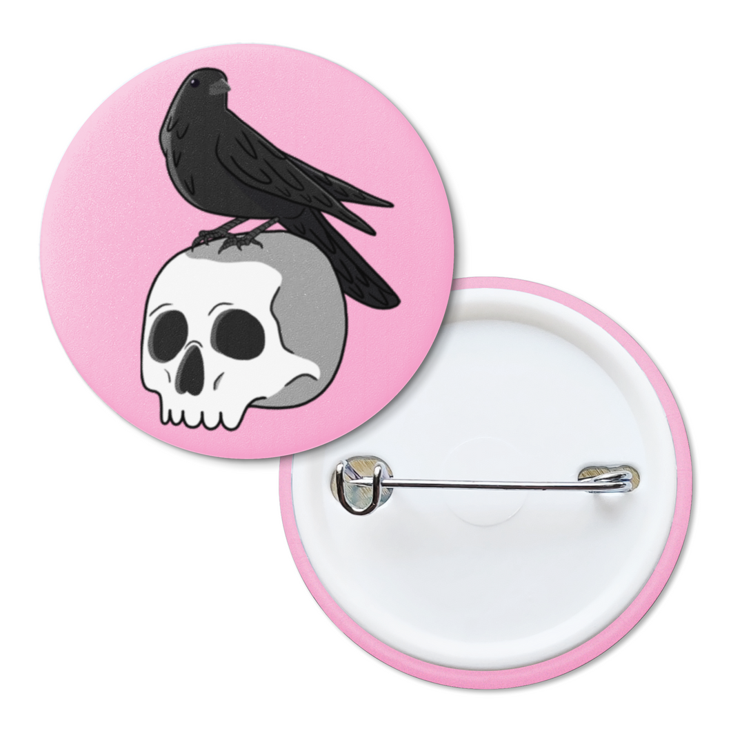 Skull & Raven | Pinback Badge Button