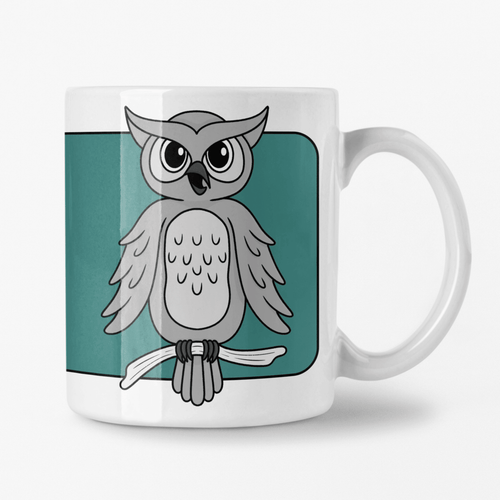 Owl | Nocturnal Creatures | Ceramic Mug - Scaredy Cat Studio