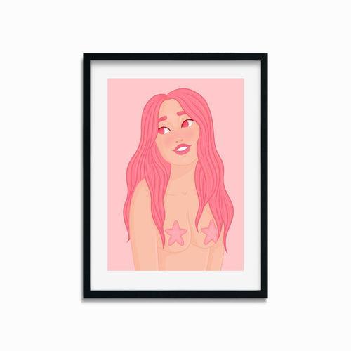 Pretty in Pink Mermaid | Art Print - Scaredy Cat Studio