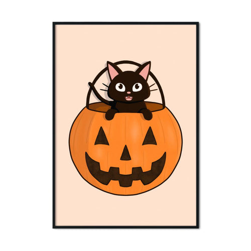 Trick or Treat! Pumpkin Kitty | A2 Poster - Scaredy Cat Studio