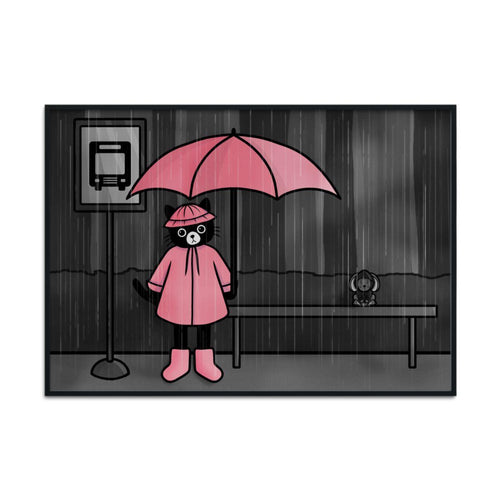 Rainy Day Kitty | A2 Poster - Scaredy Cat Studio