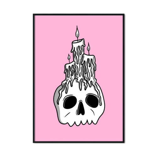 Skull & Candles | A2 Poster - Scaredy Cat Studio