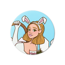 Load image into Gallery viewer, &quot;SomeBunny Loves You&quot; Easter Bunny Girl | Decorative Magnet
