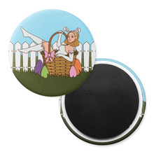 Load image into Gallery viewer, &quot;SomeBunny Loves You&quot; Easter Bunny Girl | Decorative Magnet
